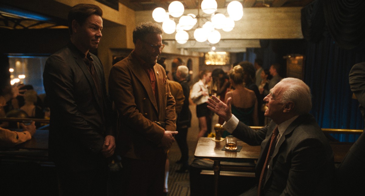 Ike Barinholtz, Seth Rogen i Martin Scorsese w pierwszym odcinku serialu "Studio"