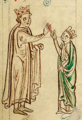 Miniatura przedstawiająca zaślubiny Henryka III Plantageneta oraz Eleonory Prowansalskiej (Domena publiczna)