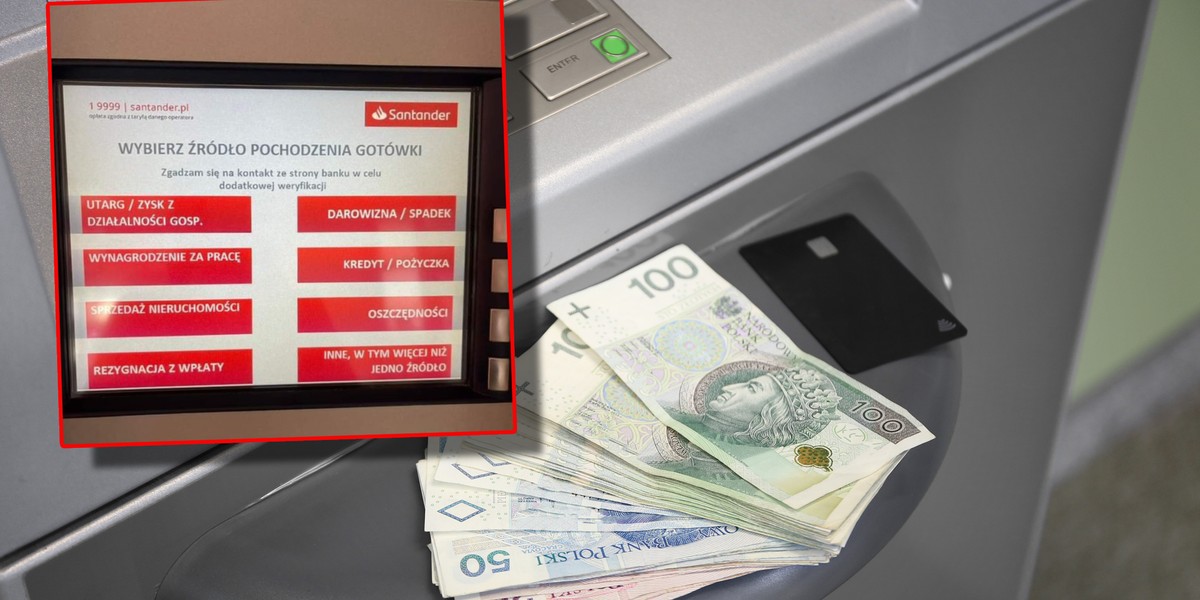 Wpłacającego zaskoczył komunikat na ekranie bankomatu