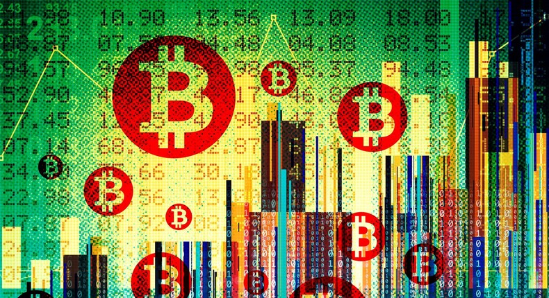 Graphic representation of bitcoin exchange rates