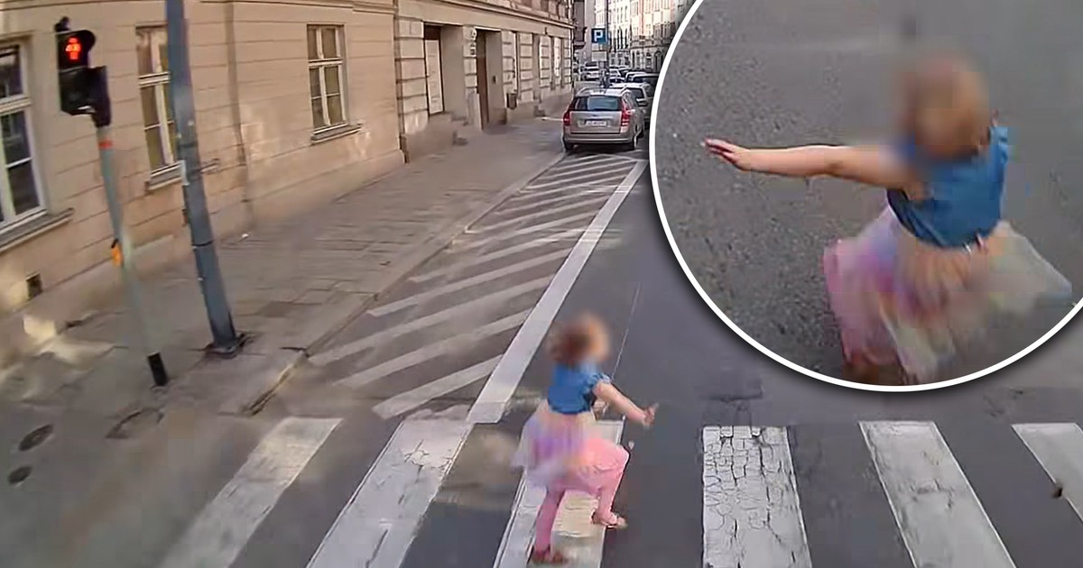 5-latka nagle wbiegła na jezdnię, prosto przed autobus. Wstrząsające nagranie z Bytomia