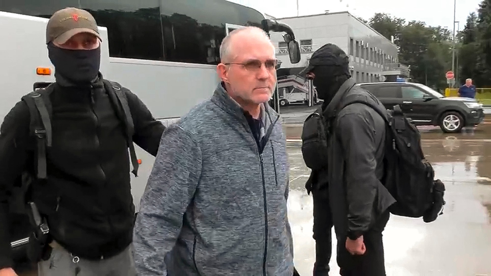 Na videosnímke ruskej tajnej služby z 1. augusta 2024, bývalý príslušník americkej námornej pechoty Paul Whelan.