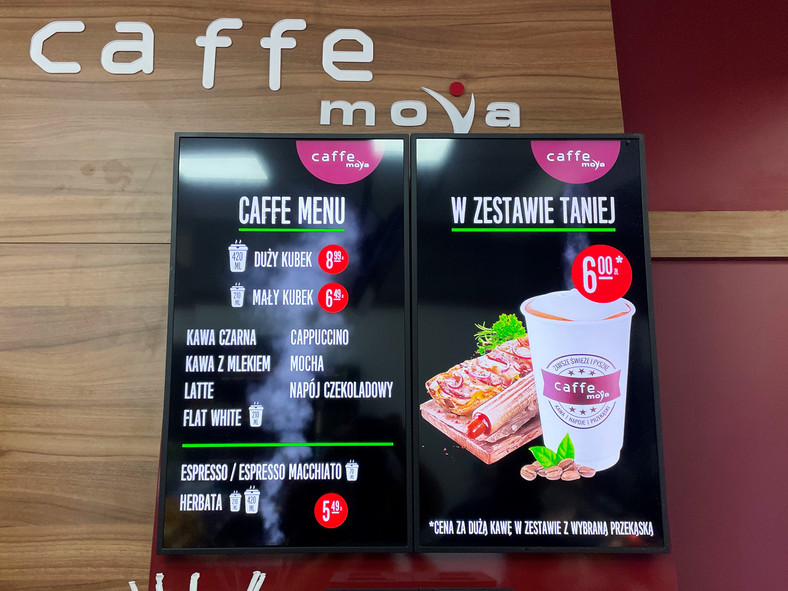 Ceny kawy na stacji Moya