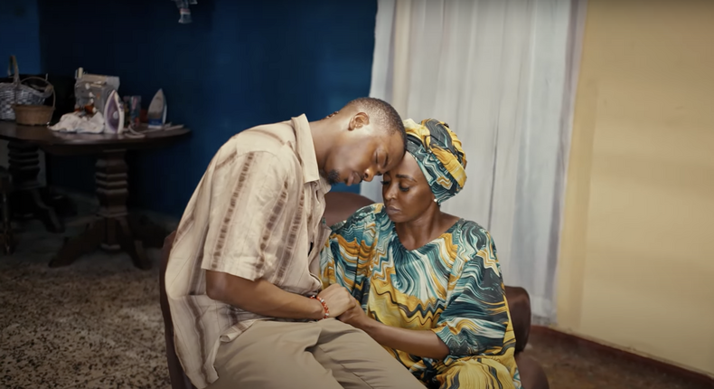 Kate Henshaw & Enioluwa Adeoluwa play mother and son in 'A Mother's Love' [Screenshot from 'A Mother's Love']