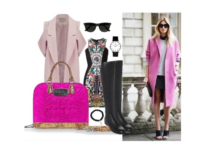 Torba Joanna Kruczek, www.joannakruczek.pl;  oficerki Nessi, www.nessi.com.pl; płaszcz Gestu; sukienka H&M; bransoletka Venis, www.venis.pl; zegarki Danish Design, classicwatch.com.pl