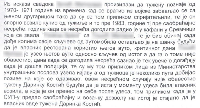 Iz obrazloženja presude Prvog opštinskog suda