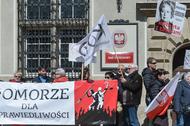 Protest sedziow w Sadzie Okregowym w Gdansku