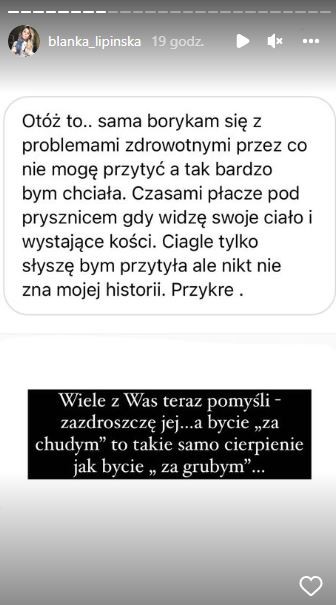 Blanka Lipińska o komentarzach dotyczących wagi. Ma ważny apel