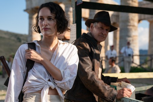 „Indiana Jones i artefakt przeznaczenia w reż. Jamesa Mangolda, 2023 r. Na zdjęciu Phoebe Waller-Bridge i Harrison Ford