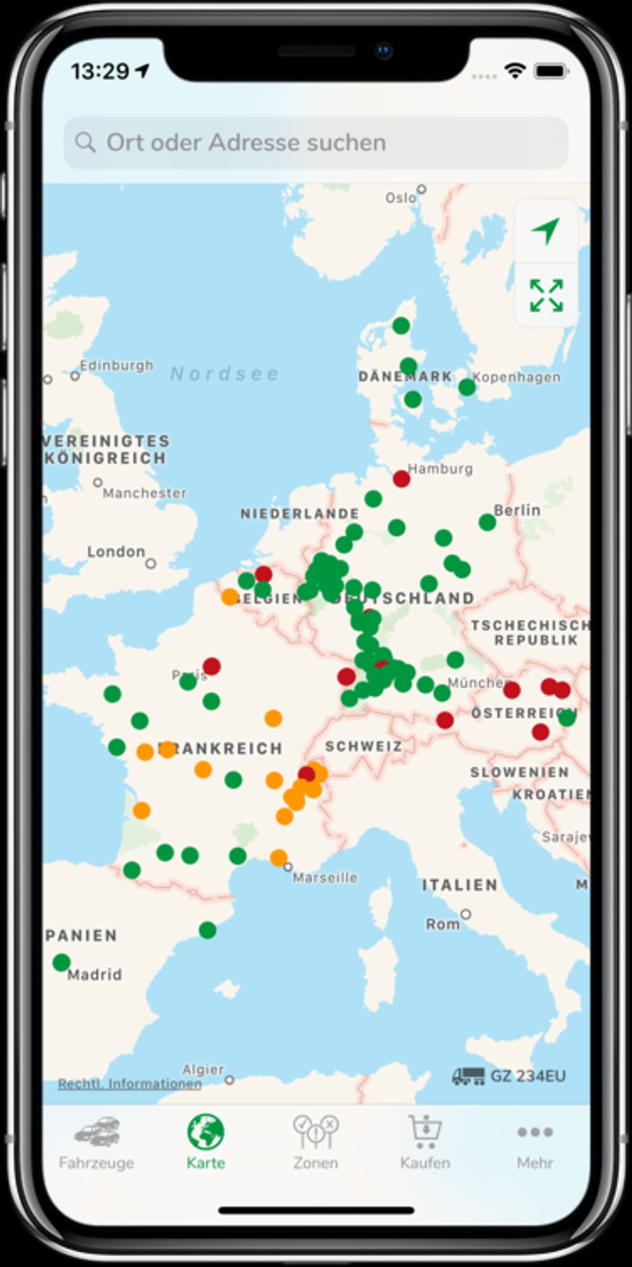 Mapa stref ekologicznych w Europie