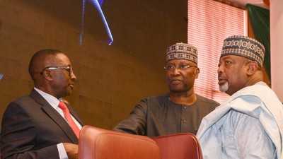 L-R: The National Security Adviser(NSA), retired Maj.-Gen. Babagana Monguno in Abuja. [NAN]