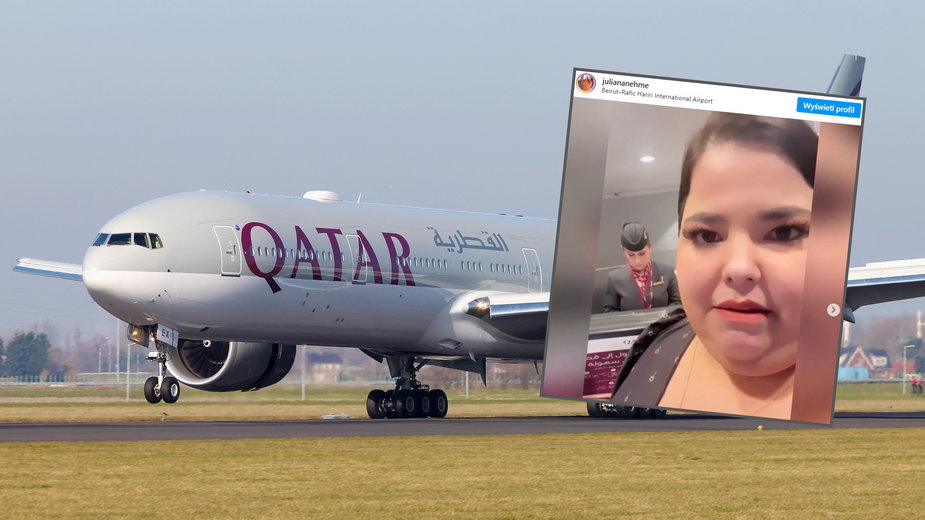 Qatar Airways nie wpuściły jej na pokład (Screen: Instagram/juliananehme)