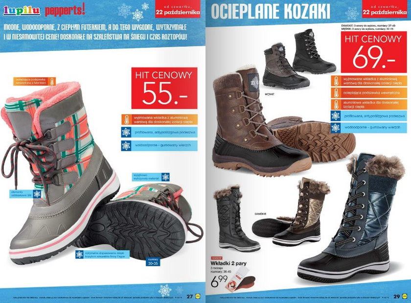 Zimowe buty z Lidla i Biedronki. Przegląd gazetek sieci handlowych