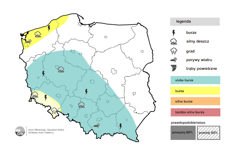 Prognoza burz na środę