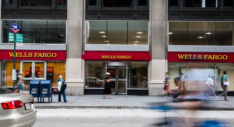 A Wells Fargo bank in New York City.