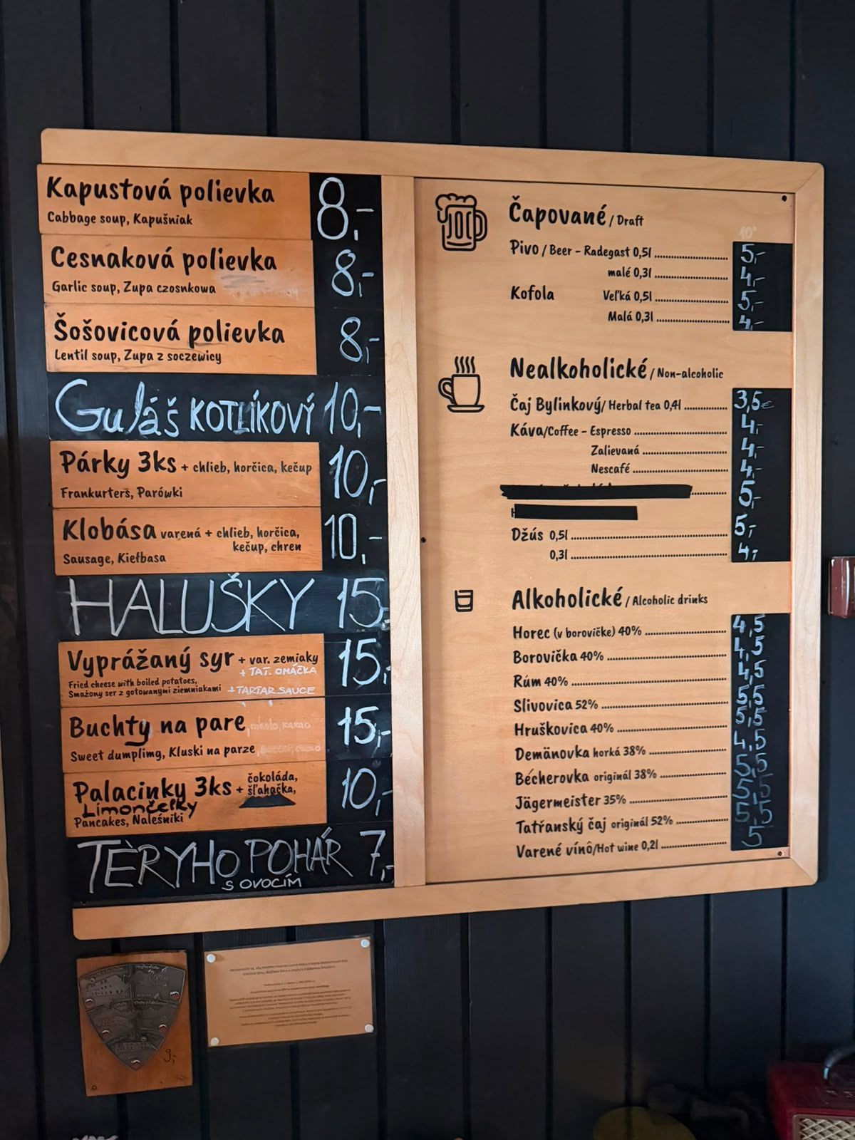 Tento cenník nám poslal Tomáš Hvizdák.