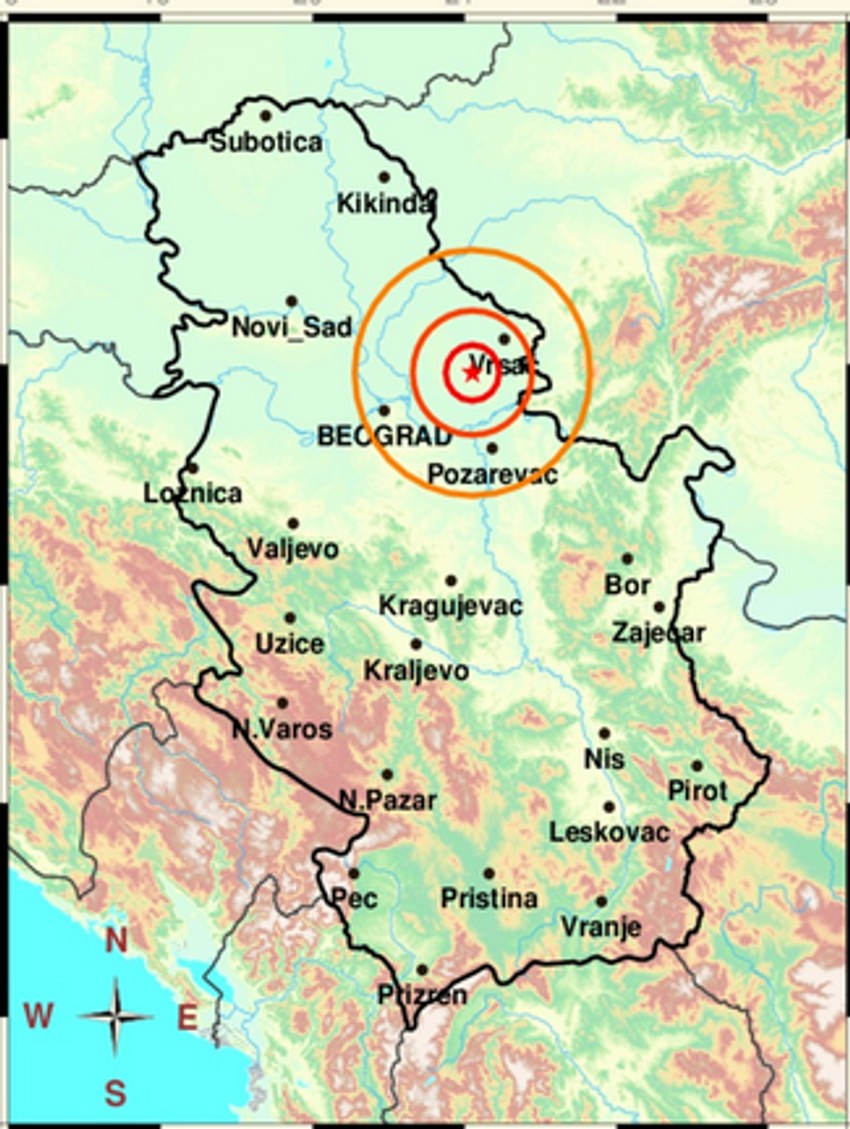 Zemljotres se osetio i u Vršcu, ali i na području beogradske opštine Karaburma