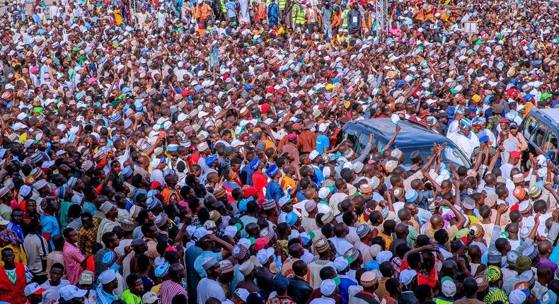 A crowd of Nigerians [Presidency]