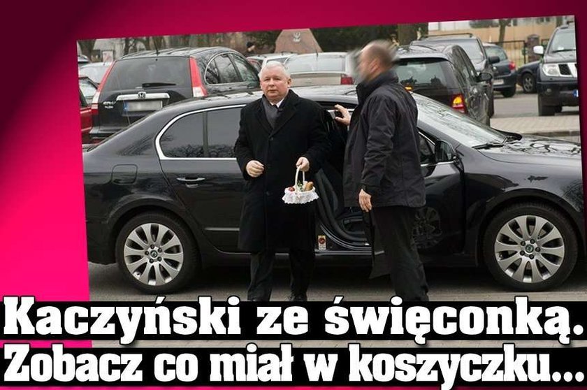 Kaczyński ze święconką. Zobacz, co miał w koszyczku...