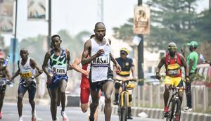 athlete running at the Lagos city Marathon