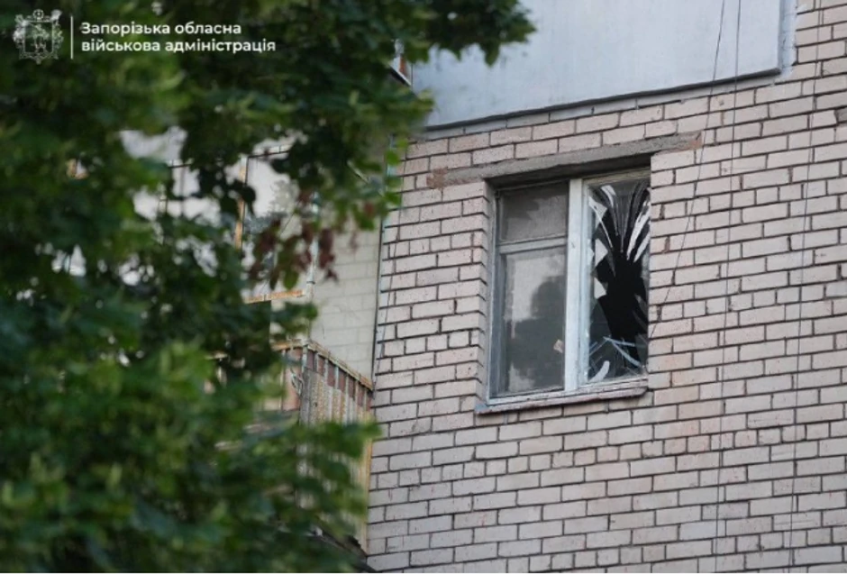 Polomljena stakla na stambenim objektima u Zaporožju