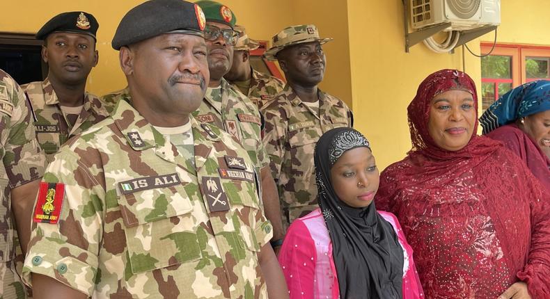 Saratu Dauda (middle) is one of the 276 schoolgirls Boko Haram kidnapped from a school in Chibok, Borno in 2014 [NAN]