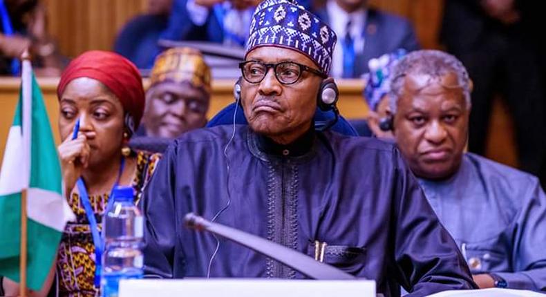 President Muhammadu Buhari at the African Union Summit in Addis Ababa, Ethiopia. [Twitter/@GeoffreyOnyeama]