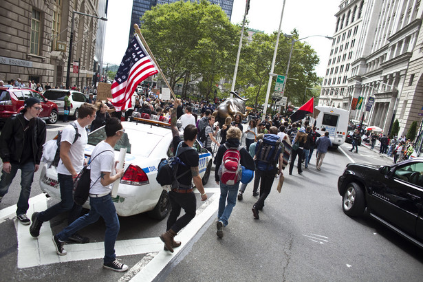 Protesty na Wall Street: młodzi domagają się zaprzestania korupcji w rządzie, 17 września 2011