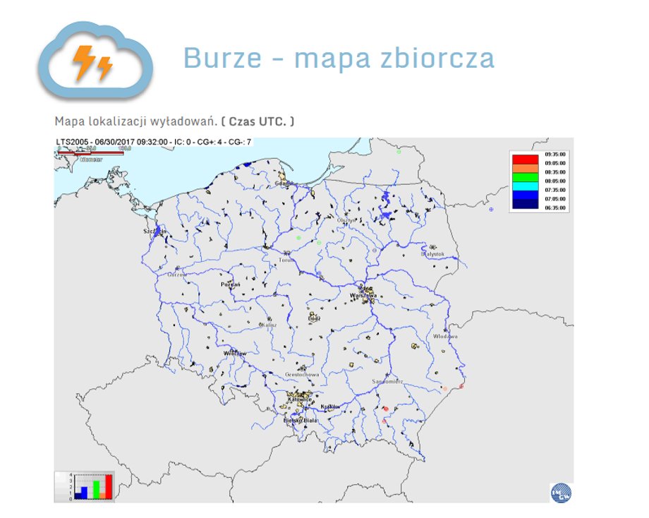 Mapa burzowa IMGW