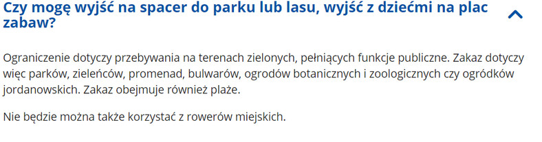 Ograniczenia w przemieszczaniu się: wyjście na spacer, wyjście z dziećmi