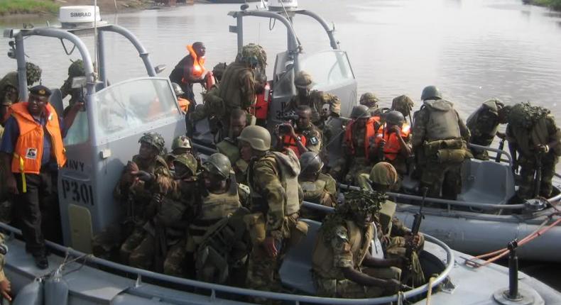 The joint military force deployed to protect oil infrastructure in the Niger Delta.