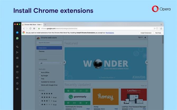 Opera 55 beta pozwala na instalację dodatków z Chrome Web Store