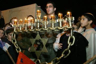 MIDEAST-ISRAEL-PALESTINIAN-HANUKKAH