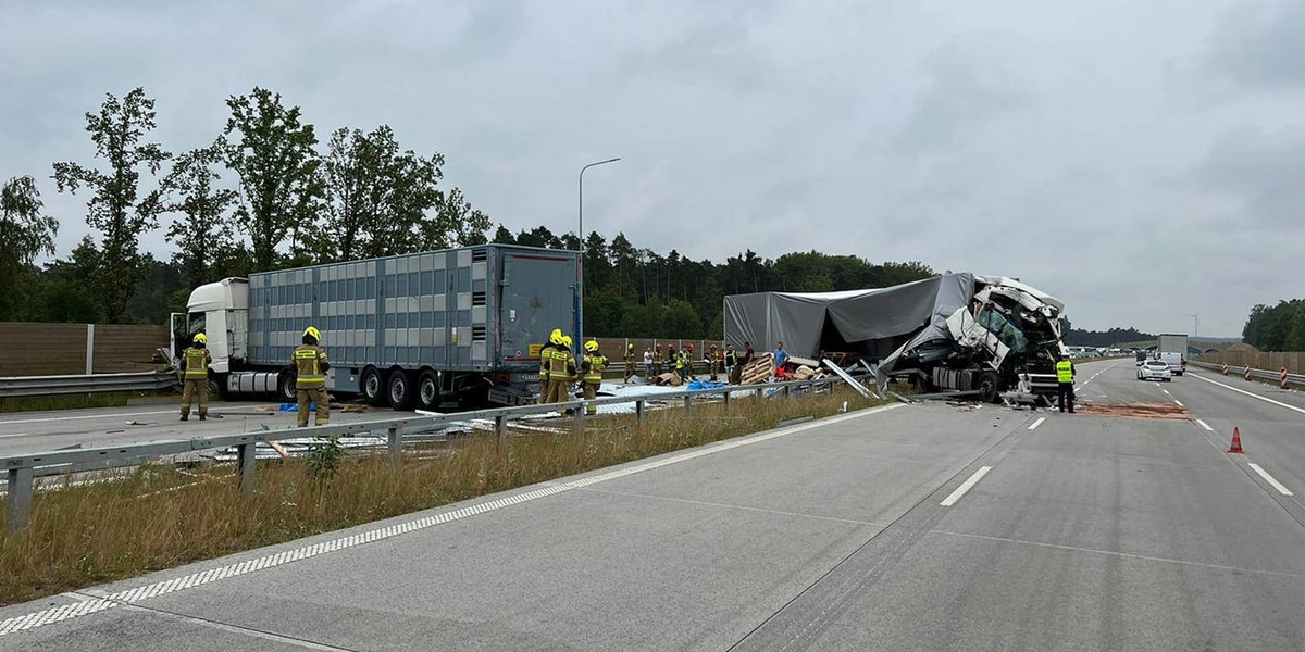 Łódzkie. Wypadek na A1 w pobliżu Radomska.