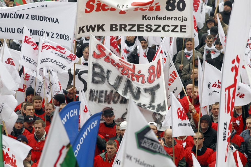 KATOWICE MANIFESTACJA GÓRNICZYCH ZWIĄZKÓW ZAWODOWYCH