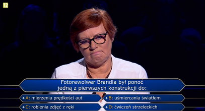 "Milionerzy" – Anna szła jak burza, ale poległa na pytaniu o fotorewolwer Brandla