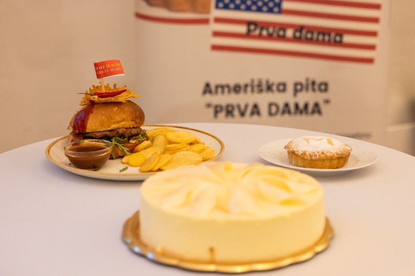 Torta Melanija i burger Tramp