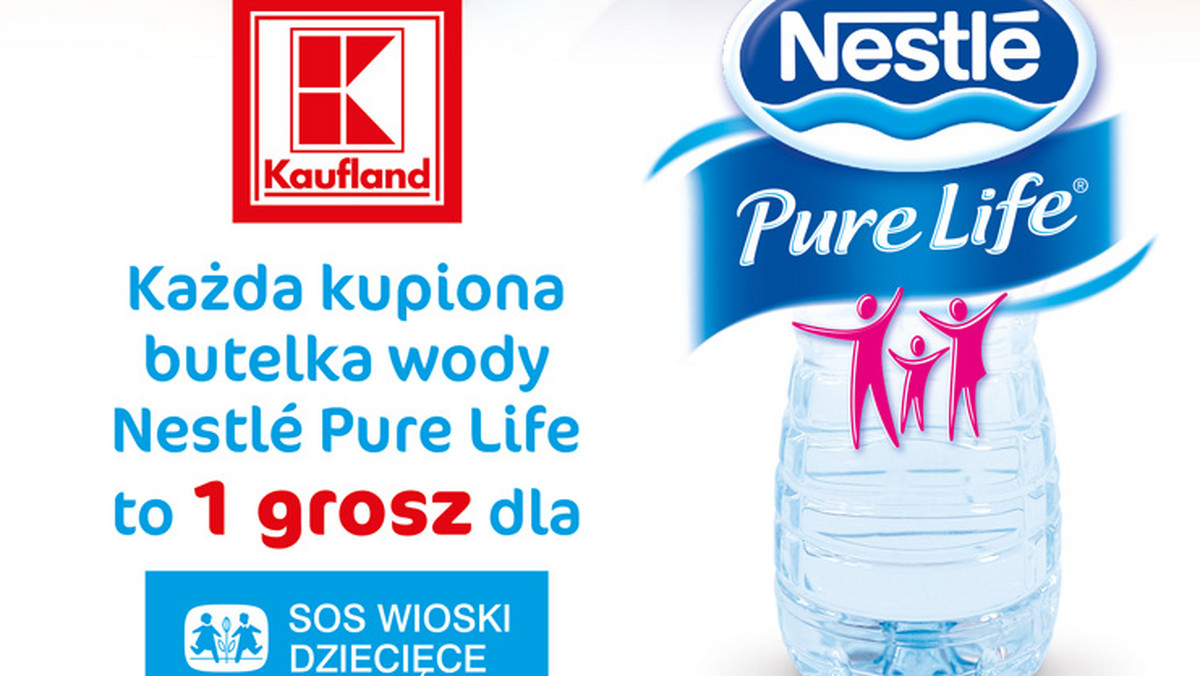 Od 27 kwietnia do 30 czerwca kupując w marketach Kaufland Polska wodę Nestlé Pure Life, wspierasz podopiecznych Stowarzyszenia SOS Wioski Dziecięce. Z każdej kupionej butelki 1 grosz zostanie przeznaczony na wyjazdy wakacyjne potrzebujących dzieci.