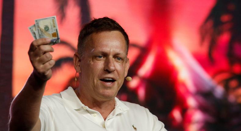 Peter Thiel at a crypto conference.Marco Bello/Getty Images