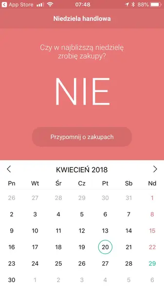 Sprawdź, czy w niedzielę zrobisz zakupy