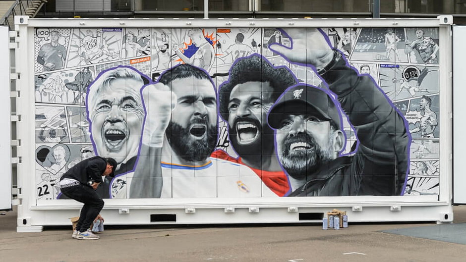 Mural pod Parc des Princes przed finałem Ligi Mistrzów