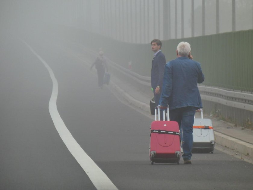 Piesi z walizkami na trasie szybkiego ruchu. O co chodzi?