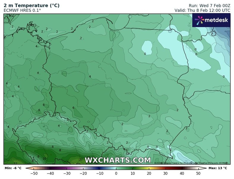 Na północnym wschodzie temperatura nie przekroczy 0 st. C