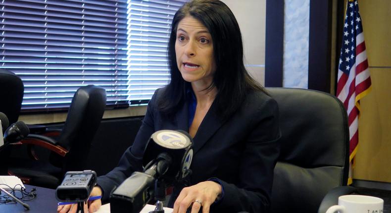 In this March 5, 2020 file photo, Michigan Attorney General Dana Nessel addresses the media during a news conference in Lansing, Mich.AP Photo/David Eggert, File