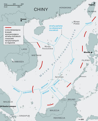 Linia dziewięciu kresek wyznaczająca strefę chińskich roszczeń terytorialnych w regionie