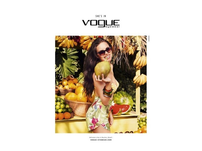 Adriana Lima w kampanii Vogue Eyewear wiosna/lato 2015
