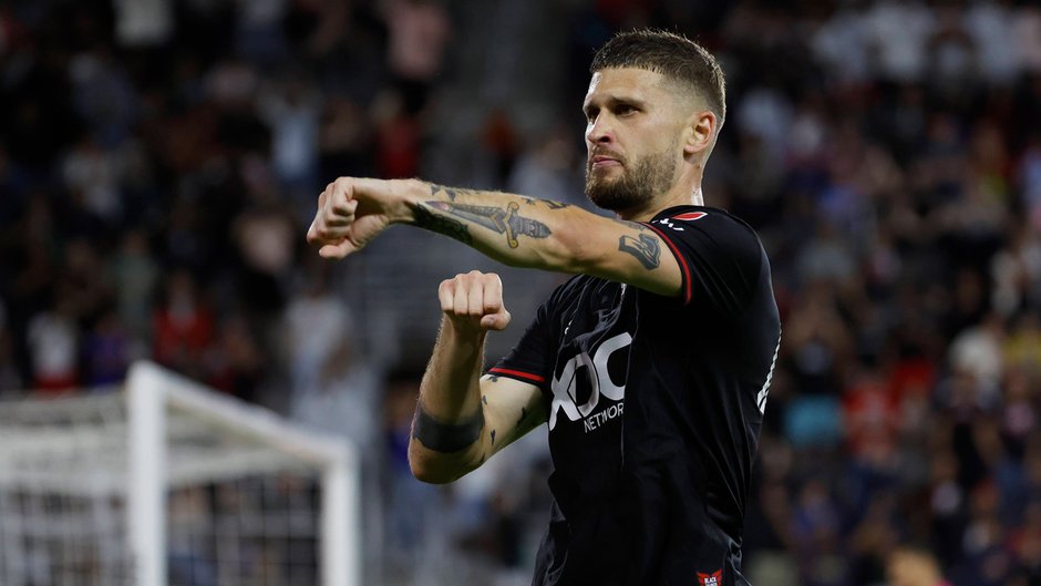 Mateusz Klich celebruje strzeloną bramkę w meczu DC United z Los Angeles Galaxy