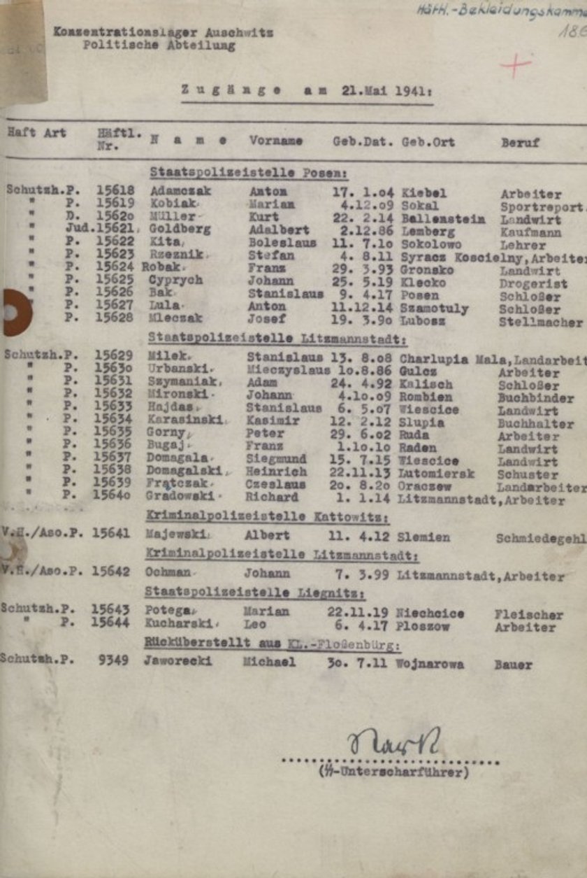 LIsta z Auschwitz