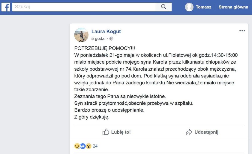 Dzieci z podstawówki skatowały chłopca. Mama szuka ważnego świadka!