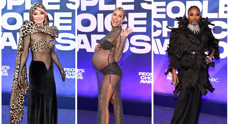 Shania Twain, Heather Rae El Moussa, and Billy Porter attend the People's Choice Awards 2022 on December 6.Todd Williamson via Getty Images, Michael Buckner/Variety via Getty Images